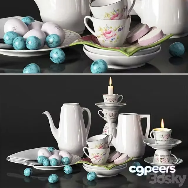 3ds Max Free – Decorative set Provence, service