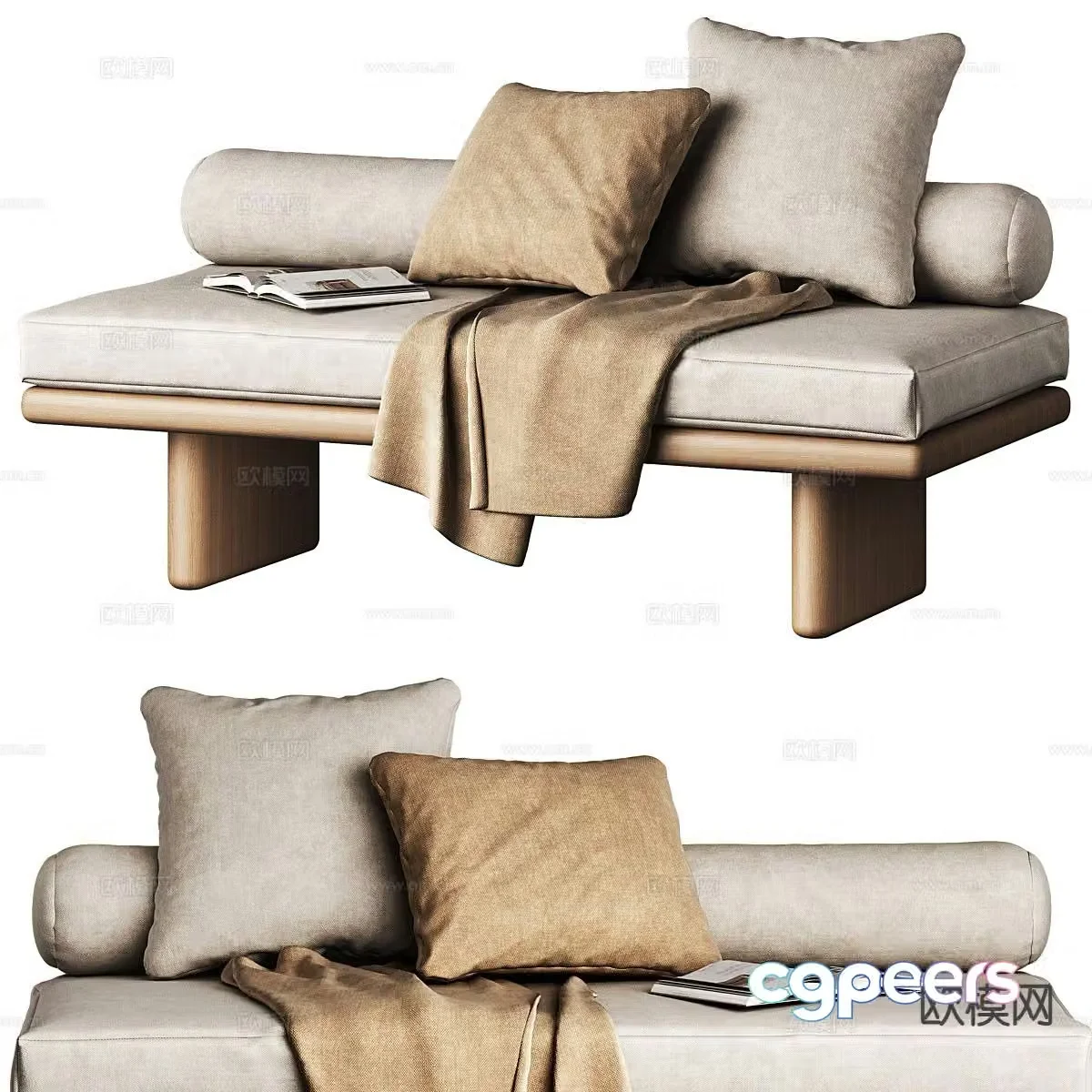 Modern chaise longue chaise longue sofa 3d model