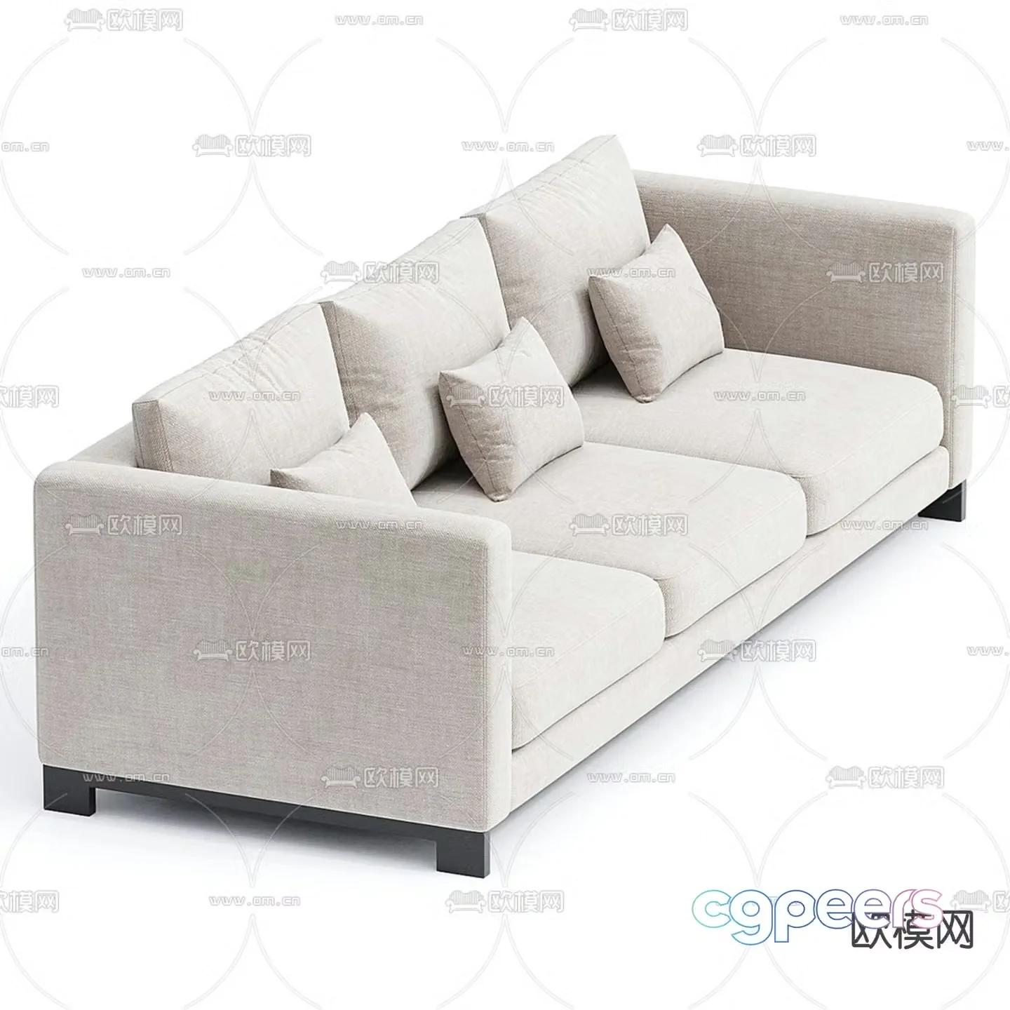 multi-person sofa three-person sofa 3d model