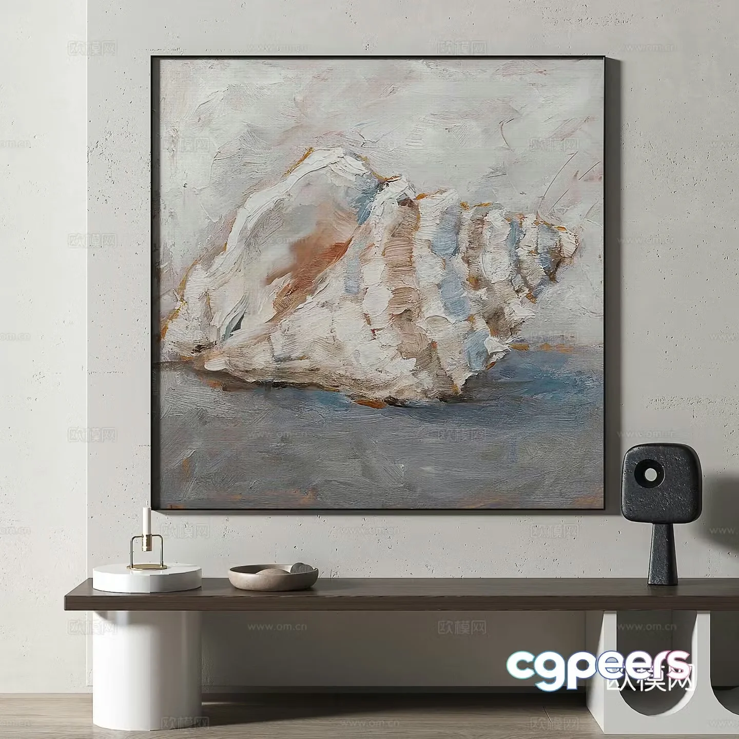 Modern retro medieval decorative painting 3d model
