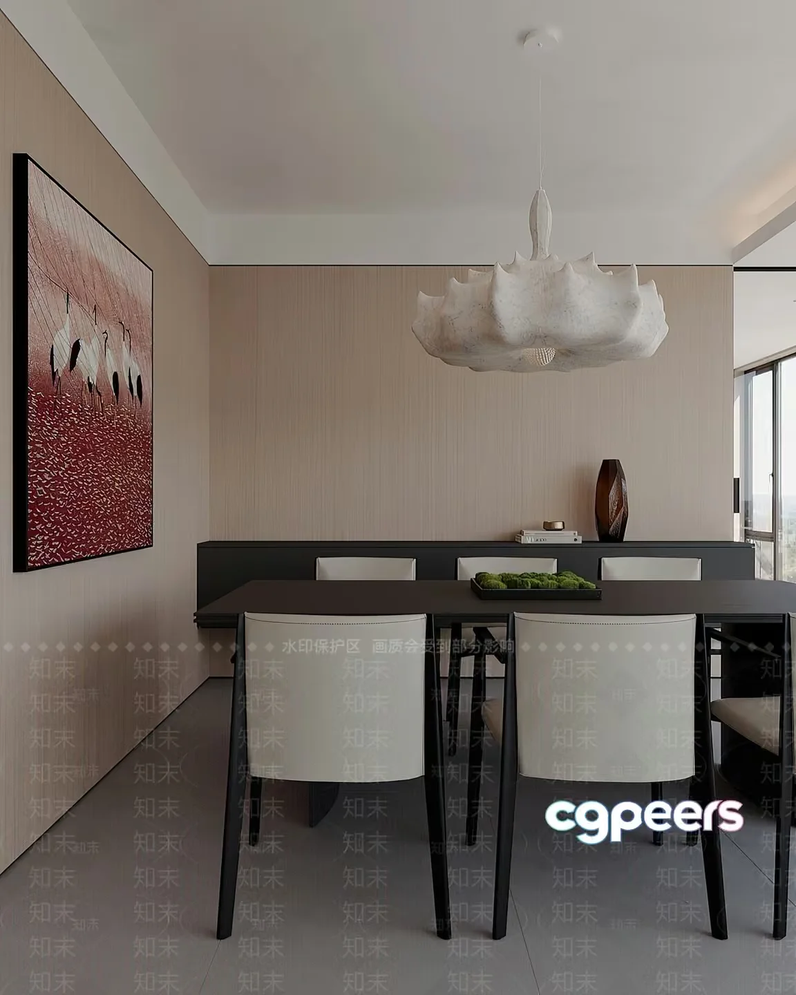 Modern Dining Room 3D Model – 19227 – VRAY Render