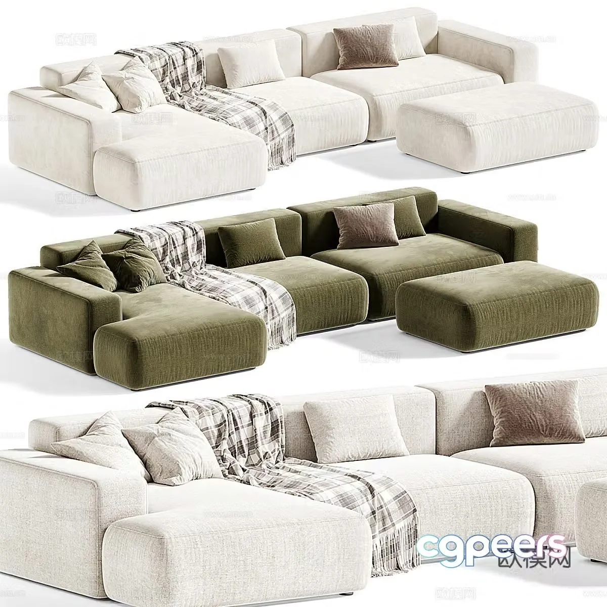Lavsit multi-person sofa corner sofa 3d model