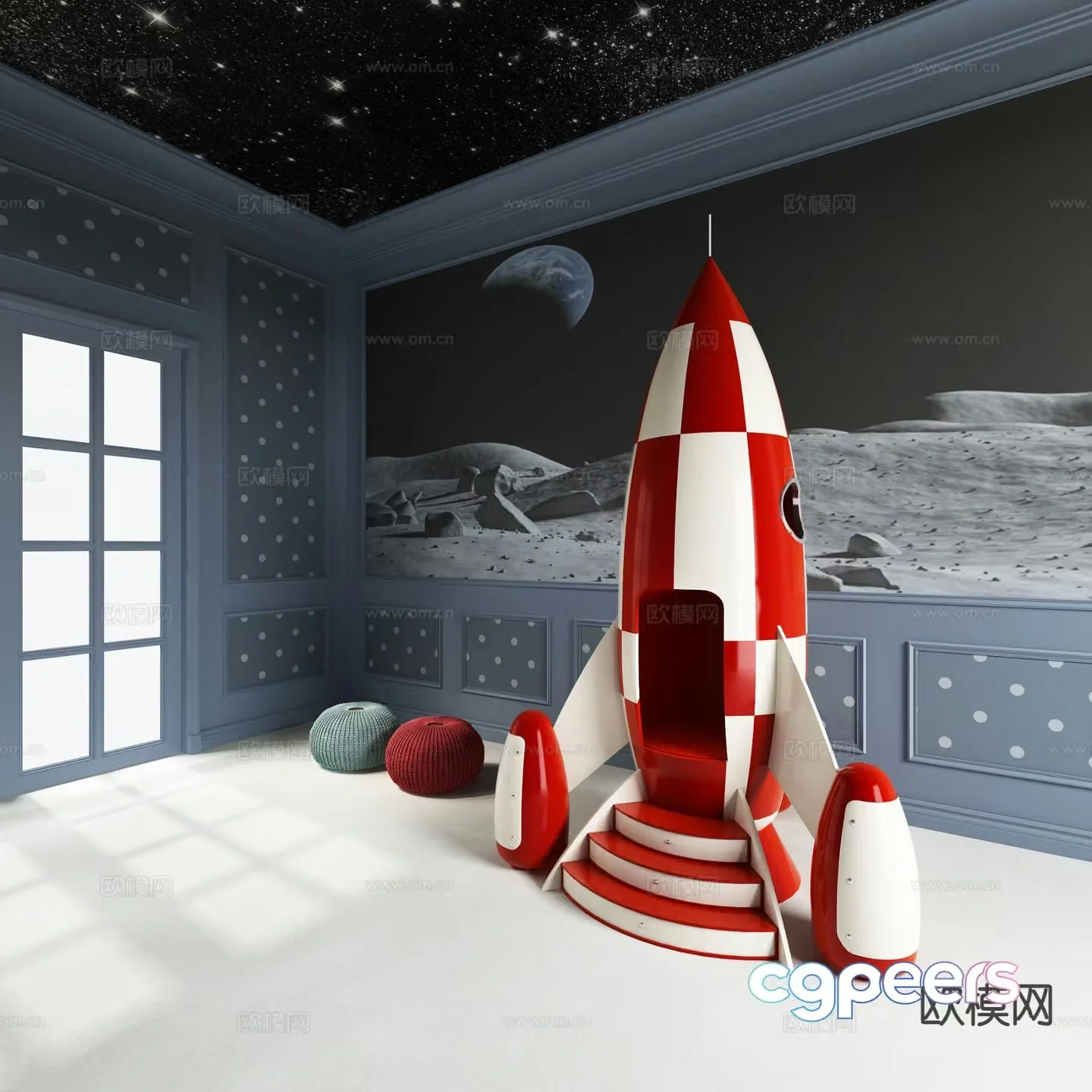 Children’s toy rocket 3d model