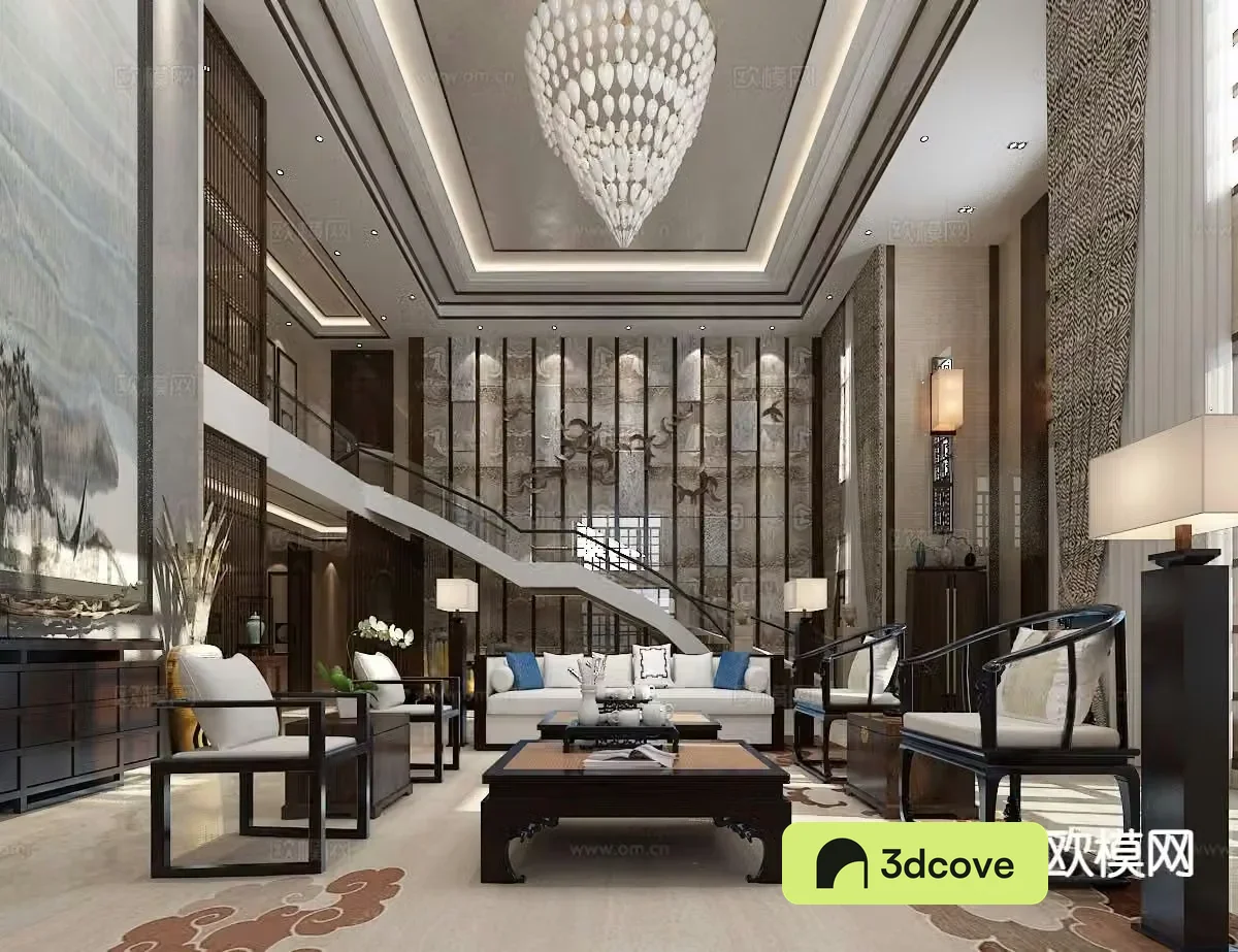 New Chinese style villa living room