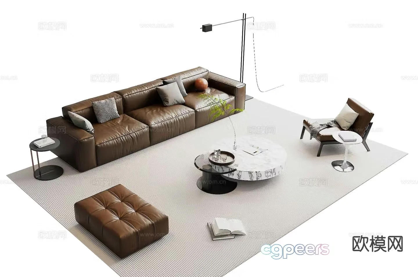 Italian sectional sofa 3d model