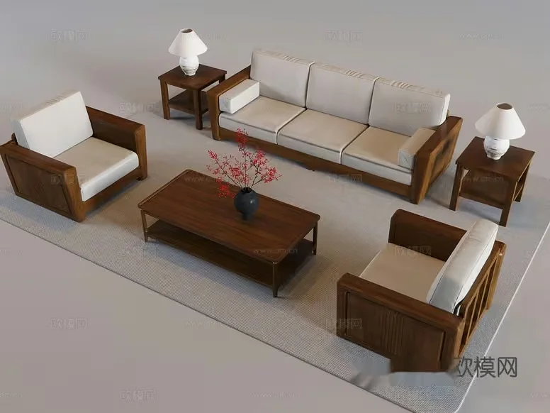 Modern Living Room 3D Model – 5083 – VRAY Render