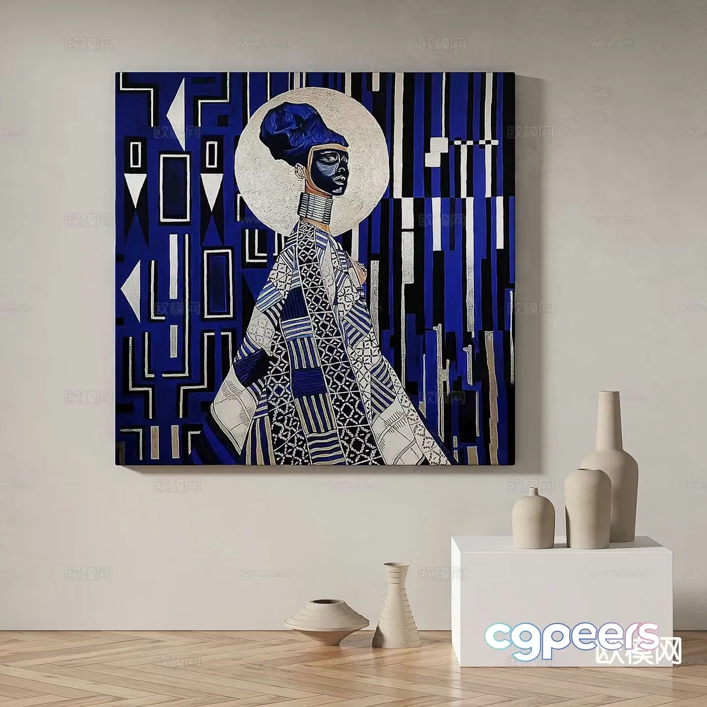 Modern art painting texture painting decorative painting 3d model