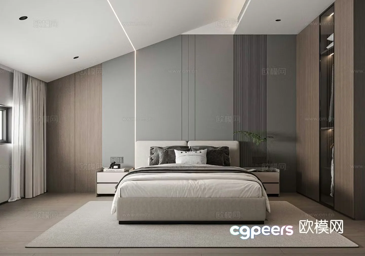 Modern bedroom master bedroom 3d model