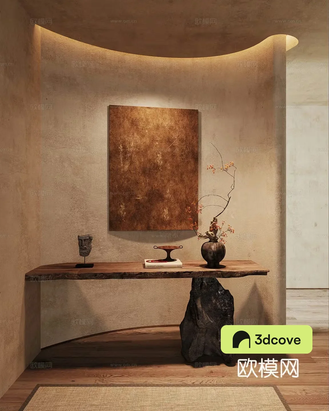 Middle-aged style end viewing platform 3D model