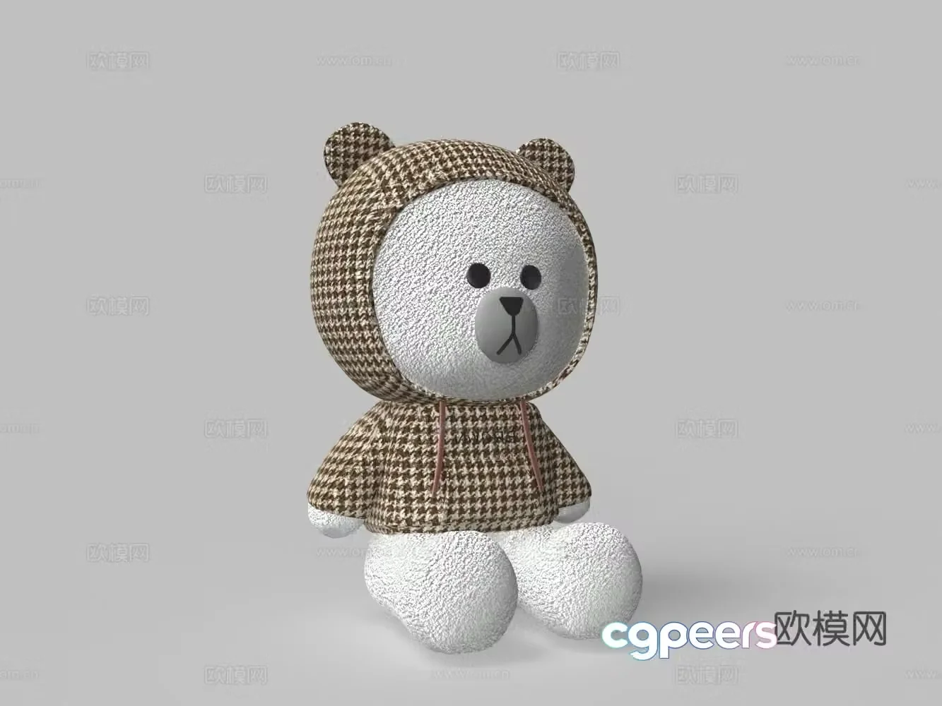 Modern plush toy bear 3d model