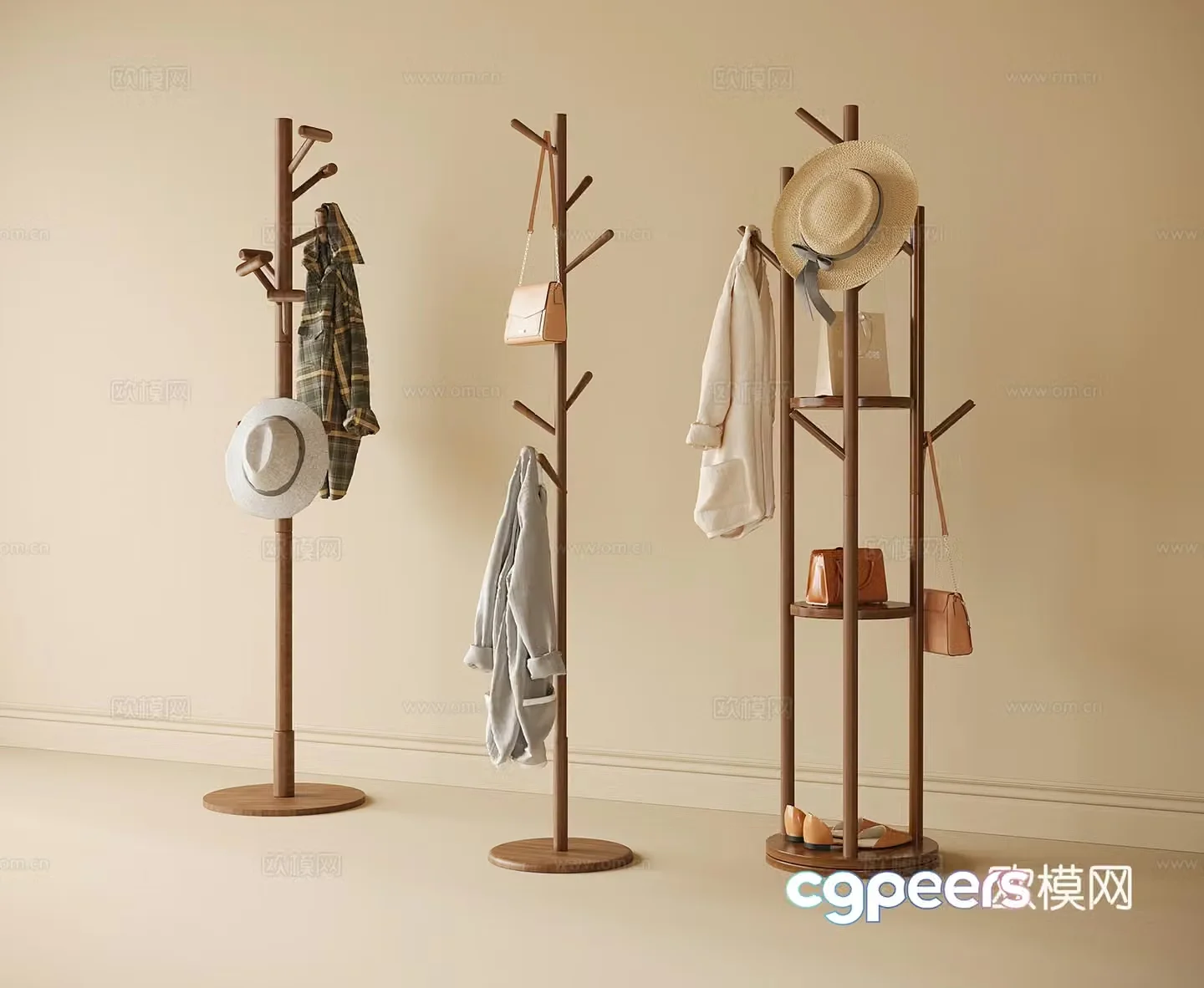 Modern floor-standing clothes hanger clothes hanger 3d model