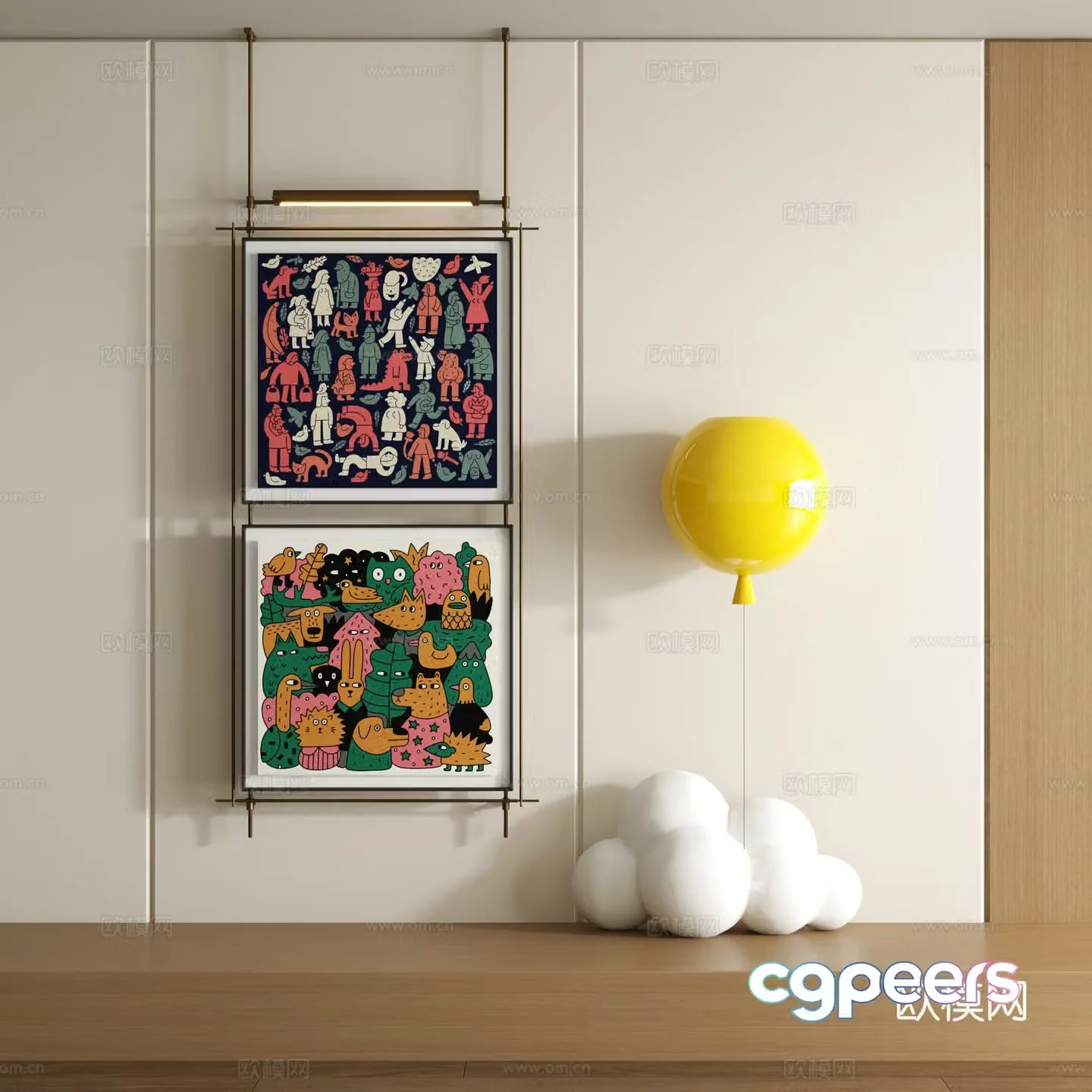Modern graffiti decorative painting 3d model
