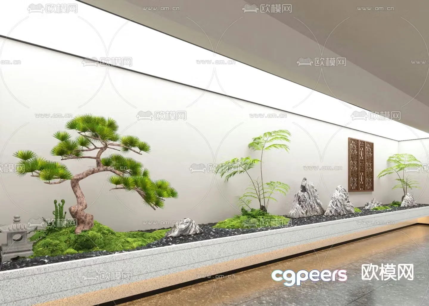Landscape sketch pine tree landscaping micro terrain 3d model