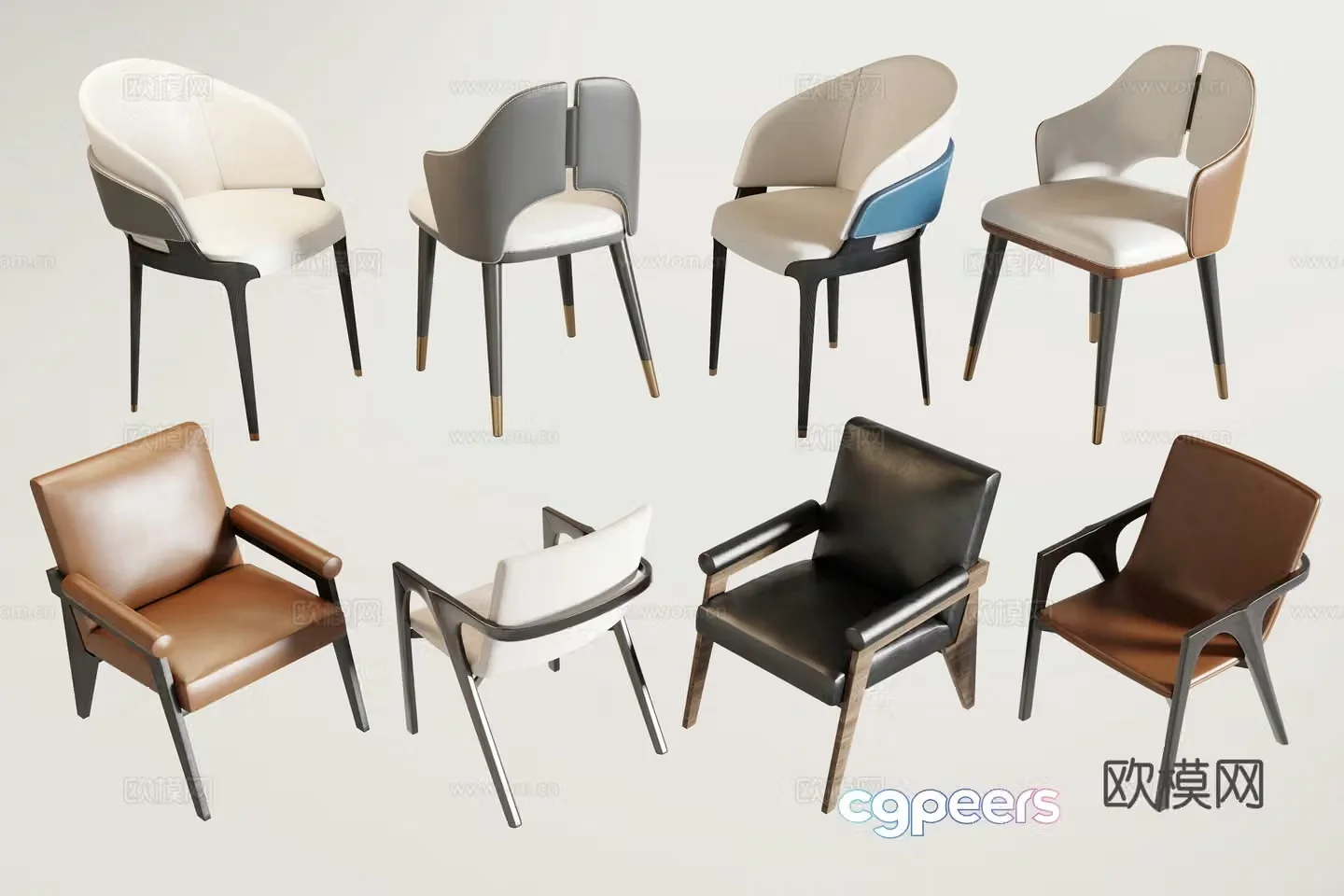 Modern single chair 3d model