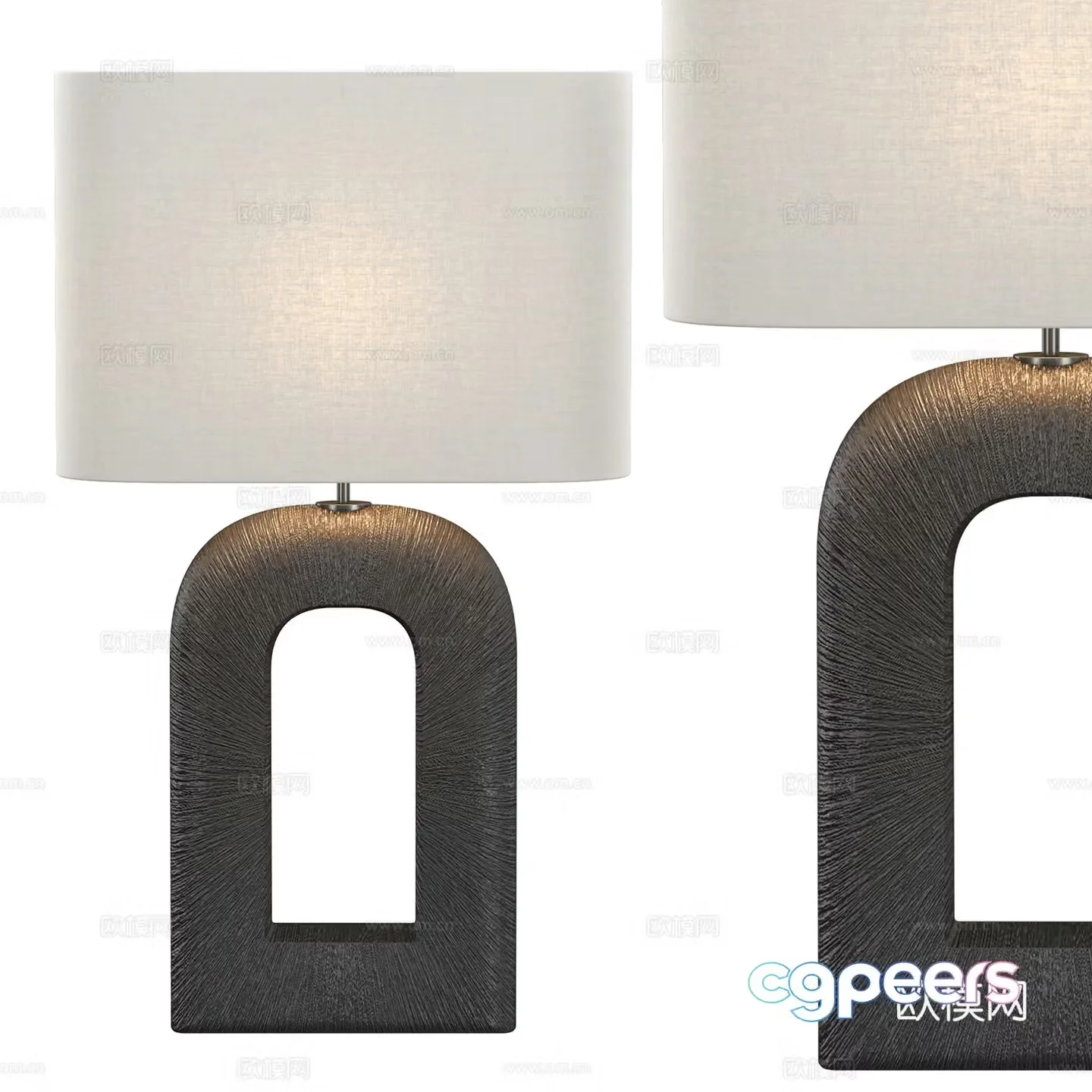 Creative desk lamp cloth cover desk lamp 3d model
