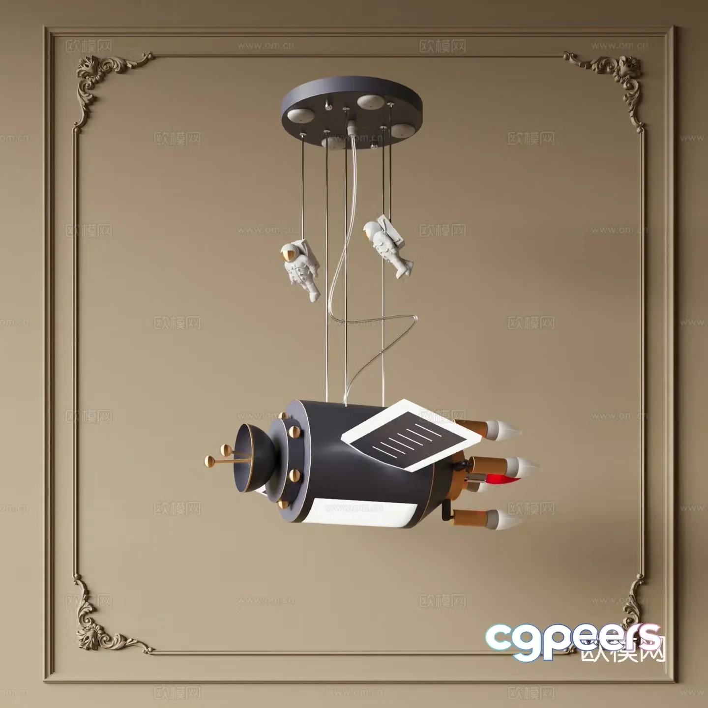 Modern children’s room chandeliers satellite chandeliers 3d model