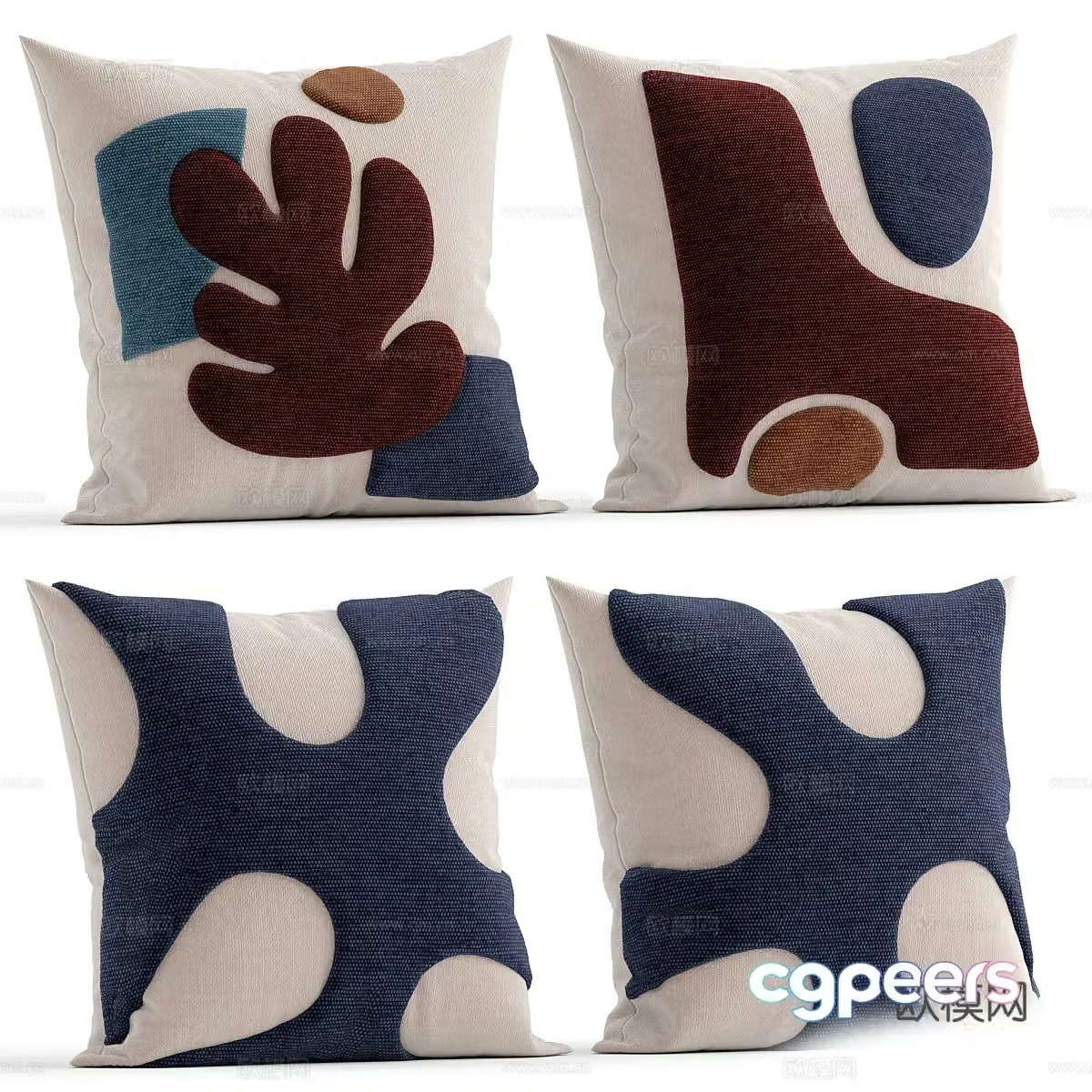 New Chinese style pillow 3D model