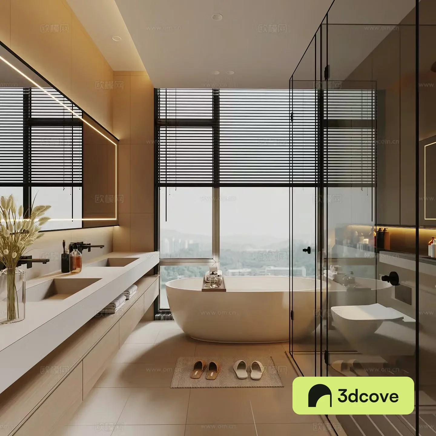 Modern bathroom cabinet toilet shower bathtub