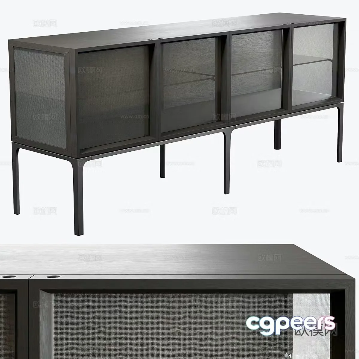 Modern Italian minimalist Poliform TV cabinet 3d model