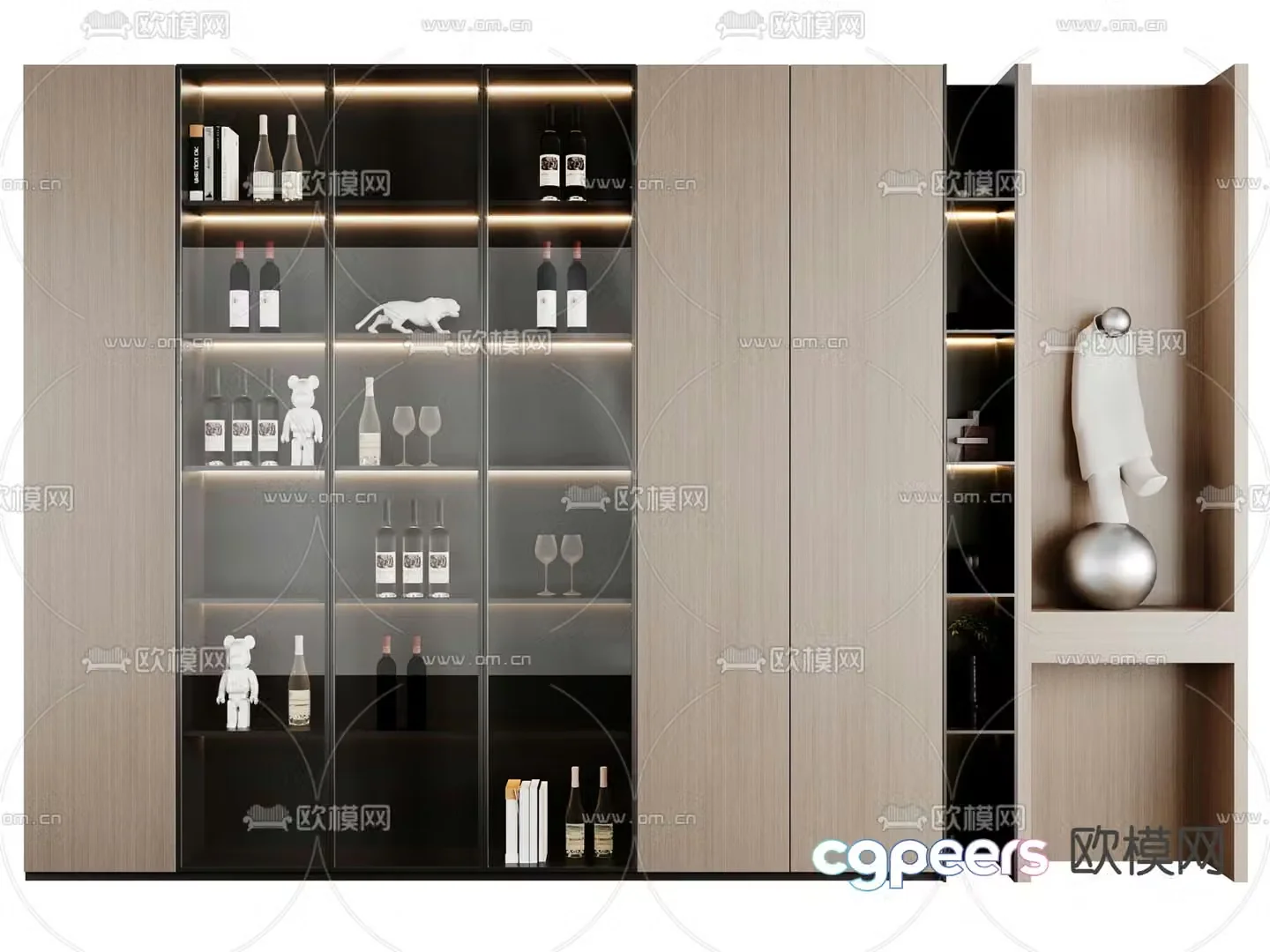 Modern wine cabinet 3d model