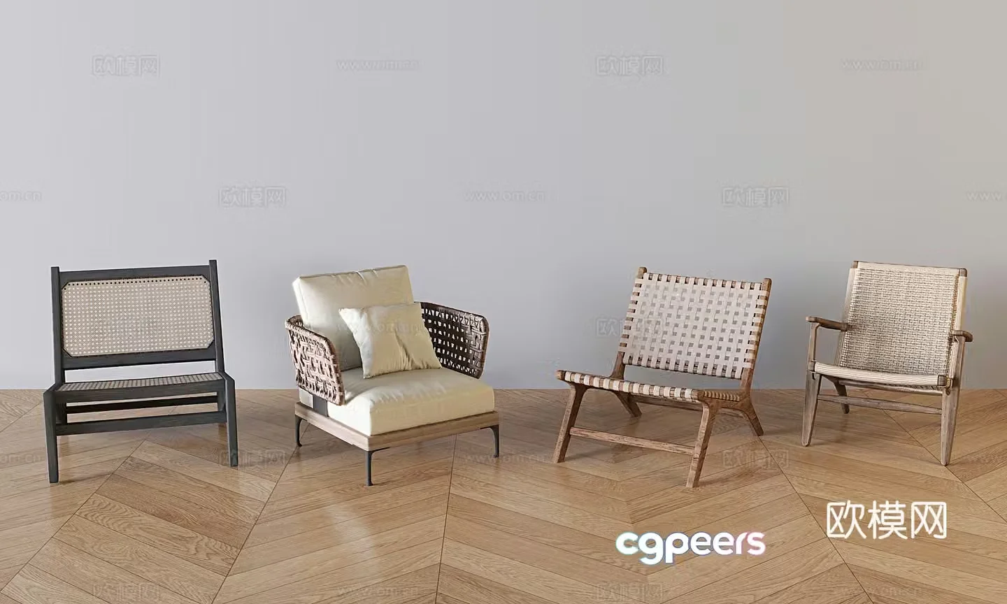 Wabi Sabi leisure chair sofa chair wicker chair 3D model