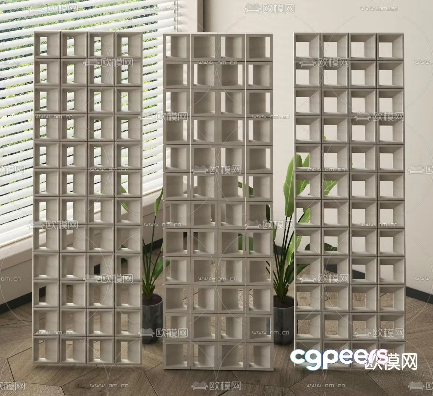 Cement brick partition Hollow brick partition 3D model