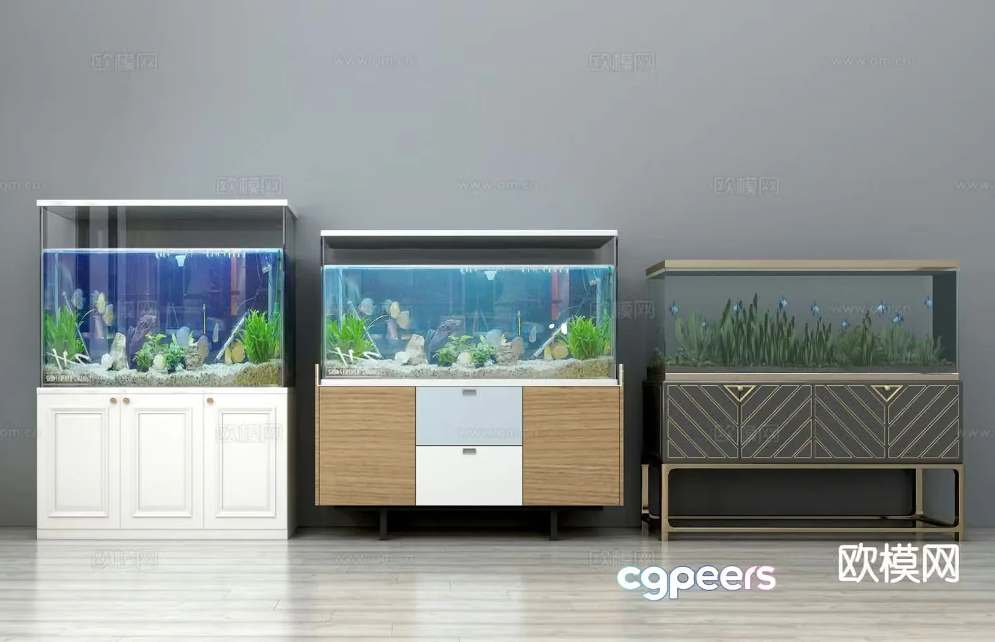 Nordic fish tank aquarium 3d model