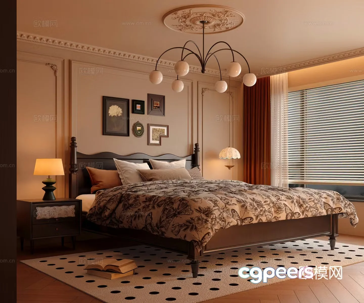 French medieval style bedroom 3d model