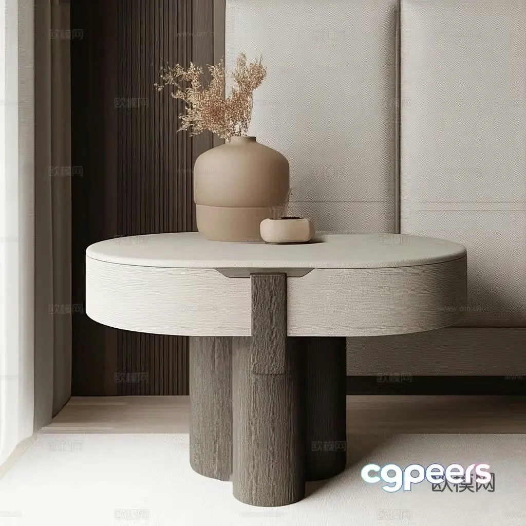 Italian bedside table Italian bedside table arc bedside table_ornamental bedside table wasabi side cabinet round bedside table 3D model