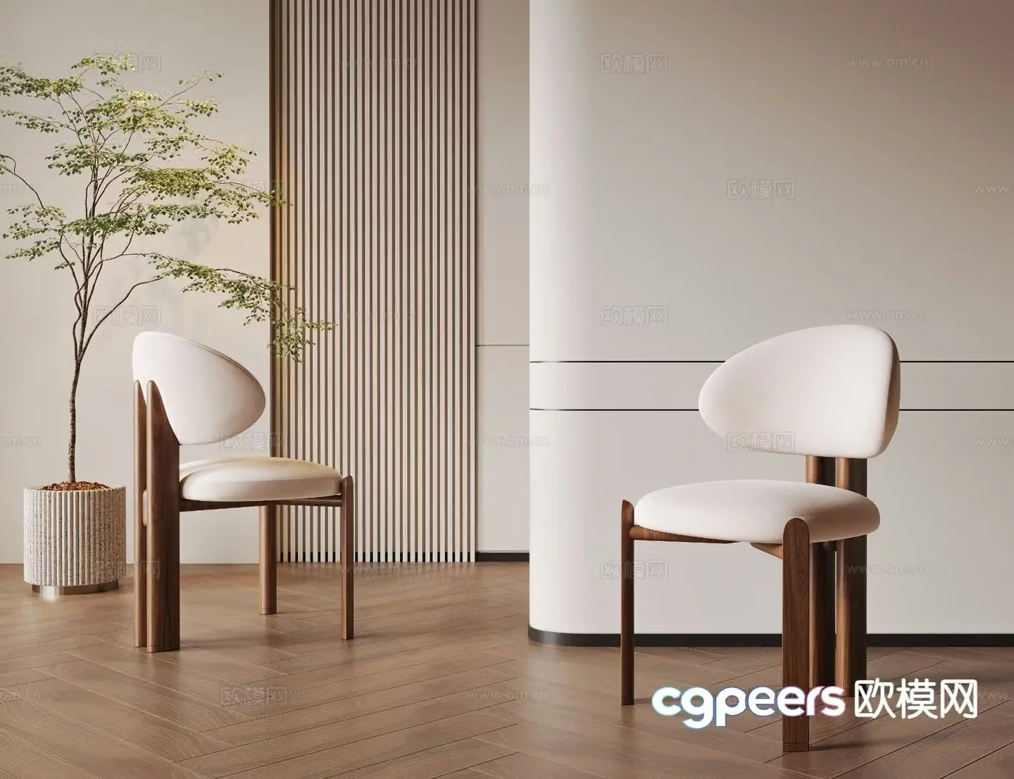 Modern single chair dining chair leisure chair 3d model