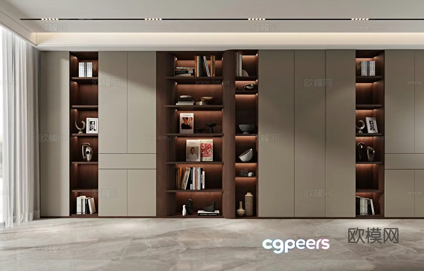 Modern bookcase Modern decorative cabinet 3d model