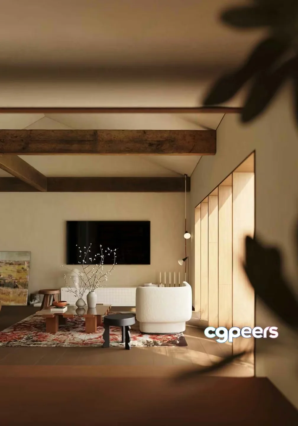 Modern Living Room 3D Model – 17178 – VRAY Render