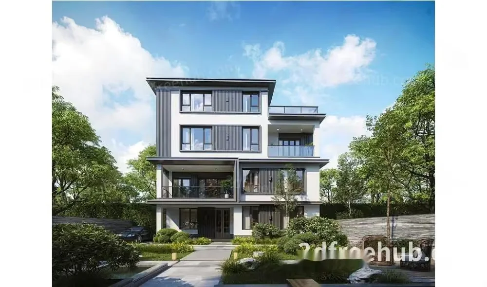 Modern Multi-Story Home 3D Model – 20530 – VRAY Render