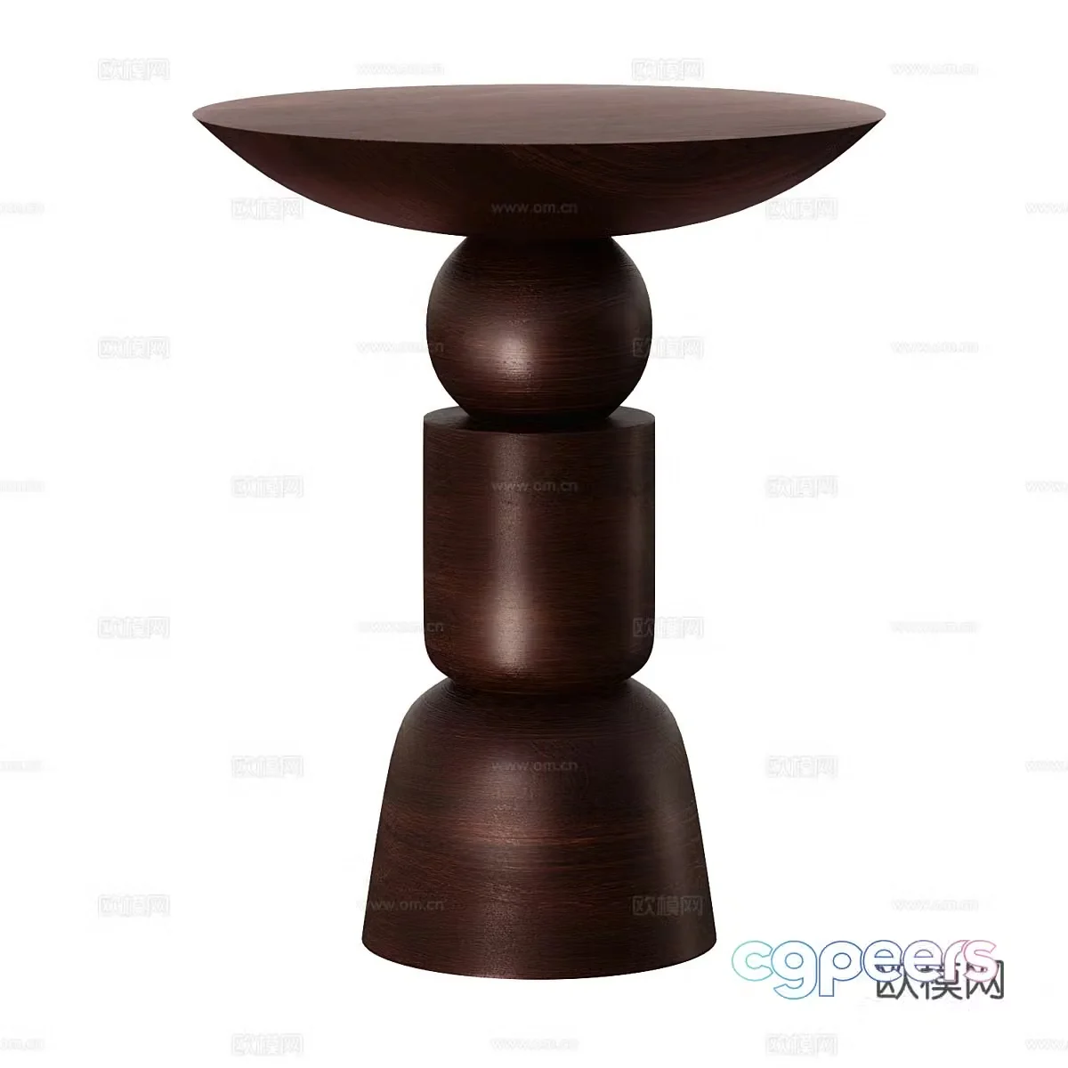 3D model of medieval style solid wood round edge