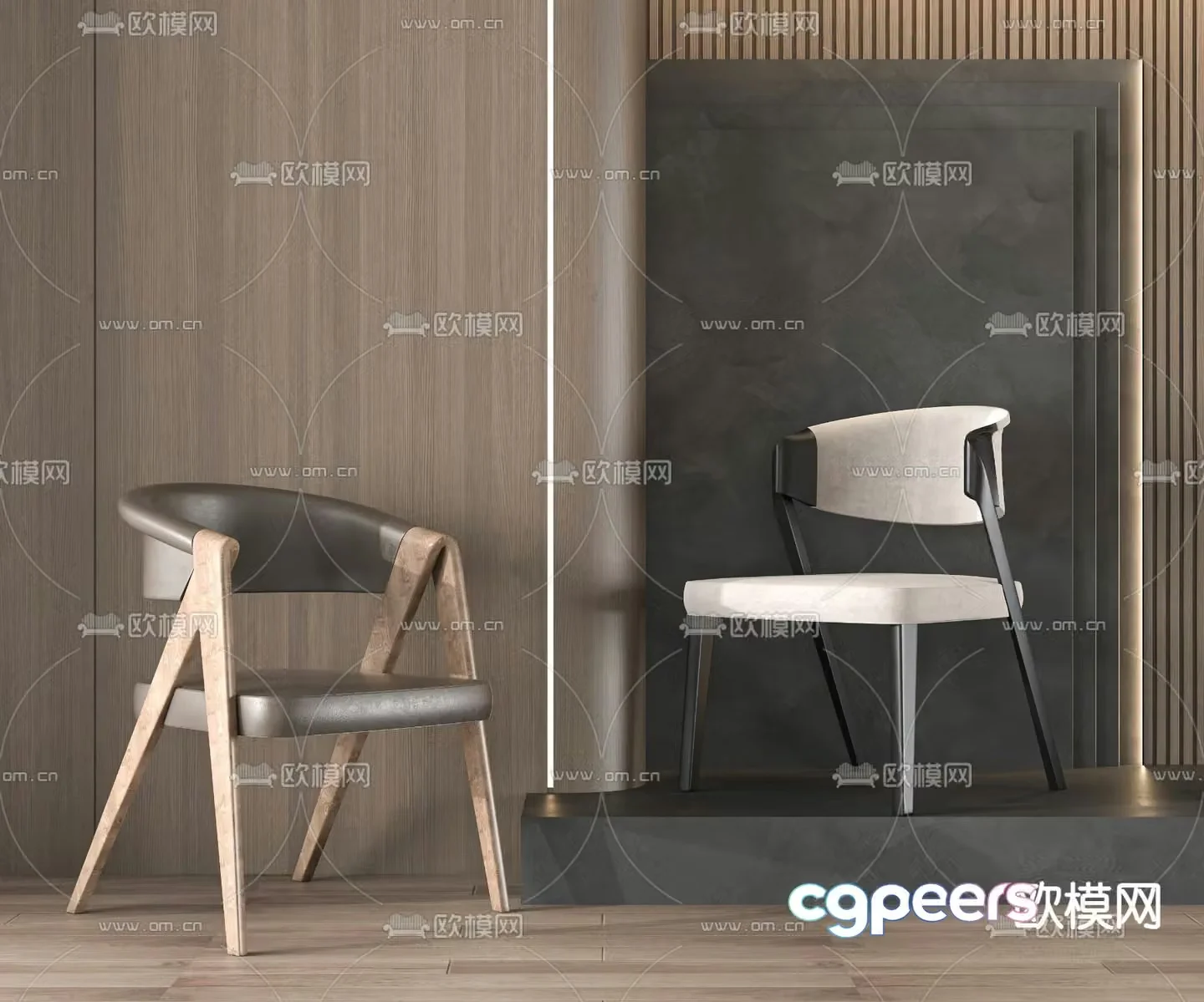 Modern chair dining chair 3d model