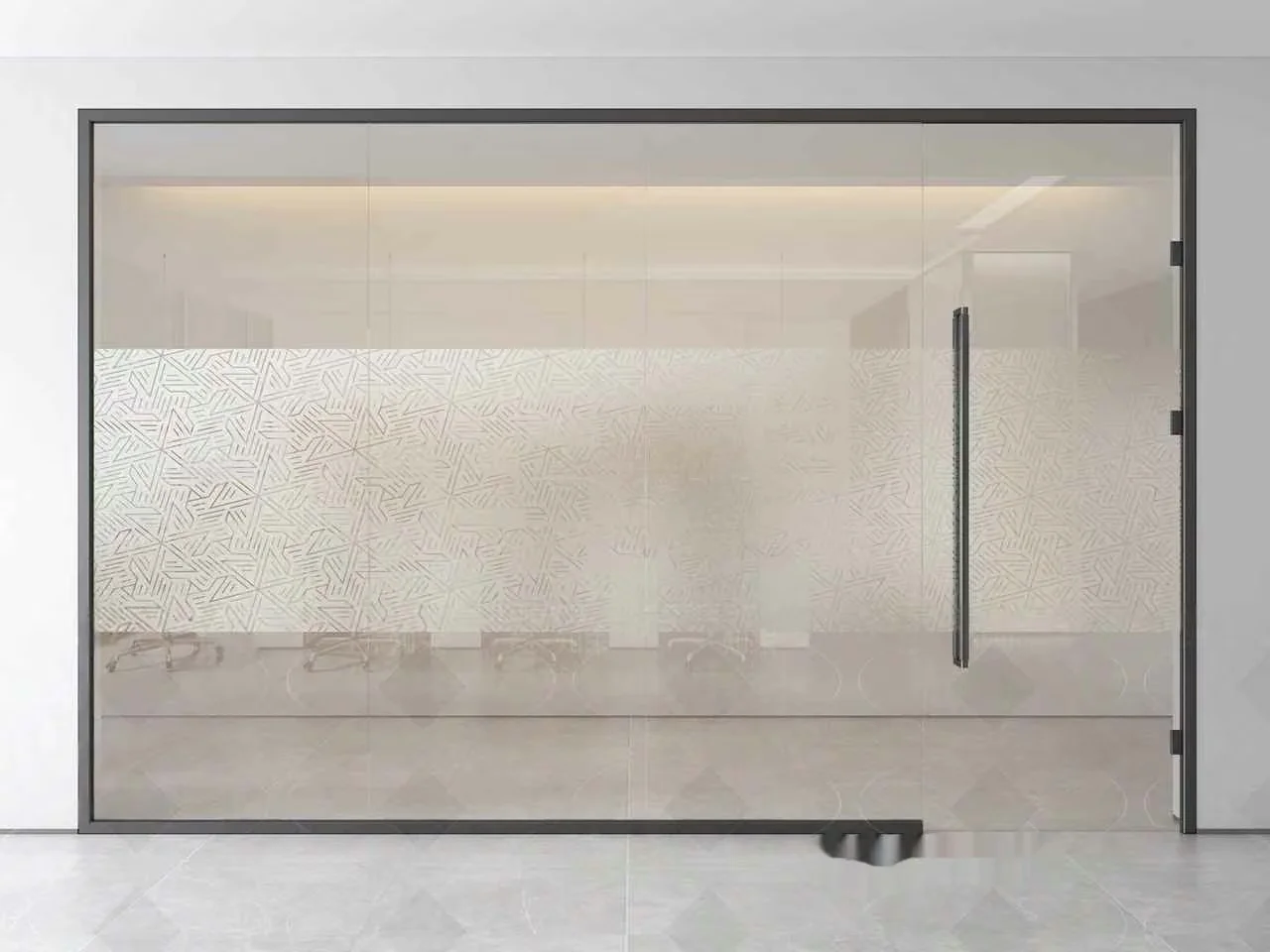 A Glass Door With A Black Frame 3D Model – 10015 – VRAY Render