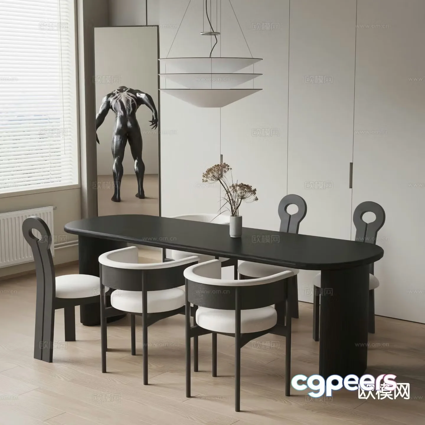 Diemme dining table and chairs 3d model