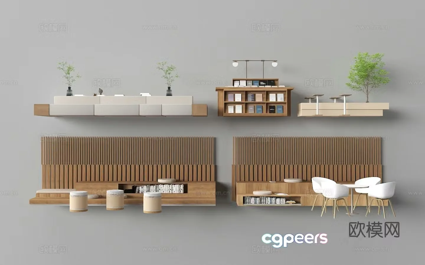 Book stool casual bench 3d model