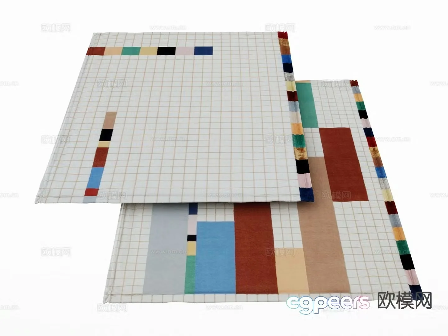 Modern carpet square carpet 3d model