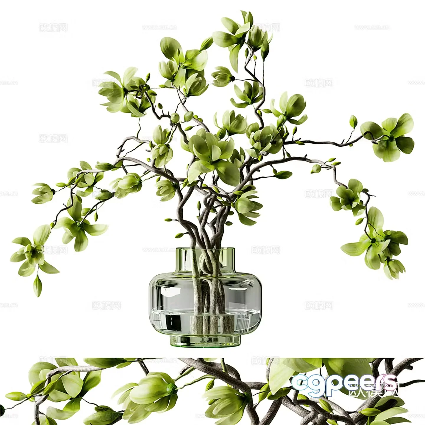 Modern vase flower art 3d model