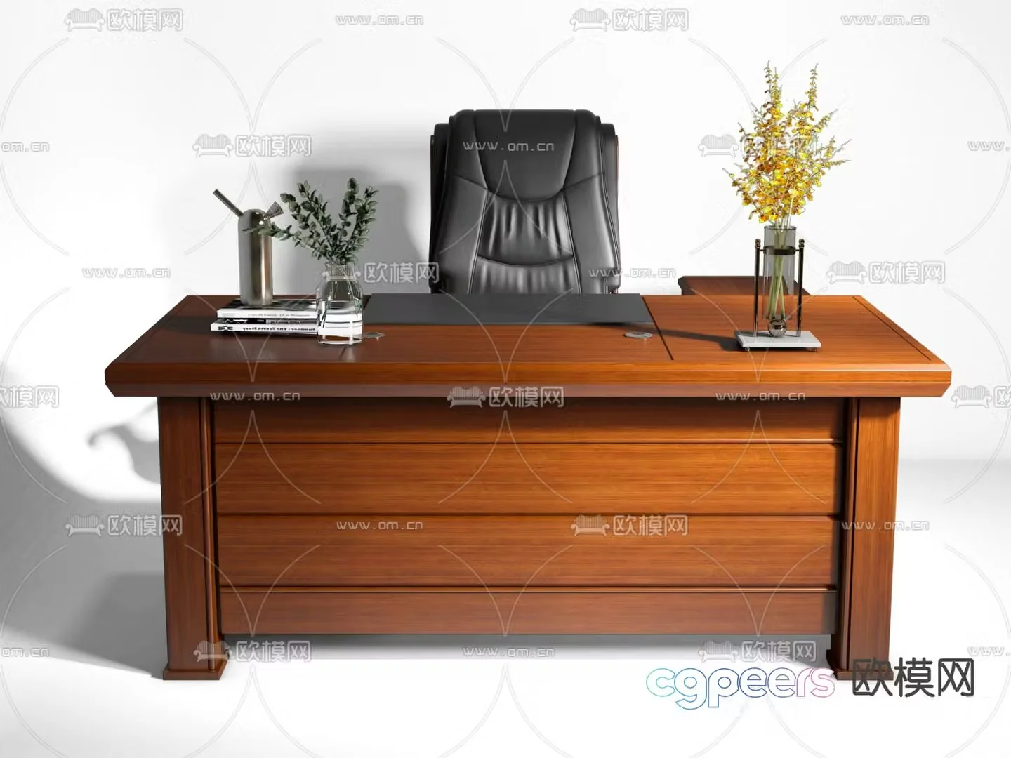 Chinese style desk tables and chairs office desks and chairs 3d model