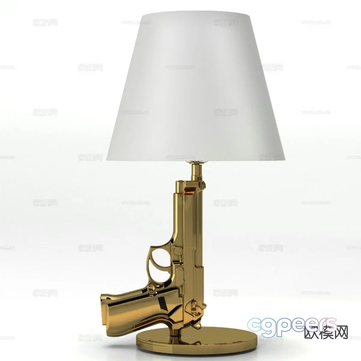 Modern classic pistol table lamp 3d model