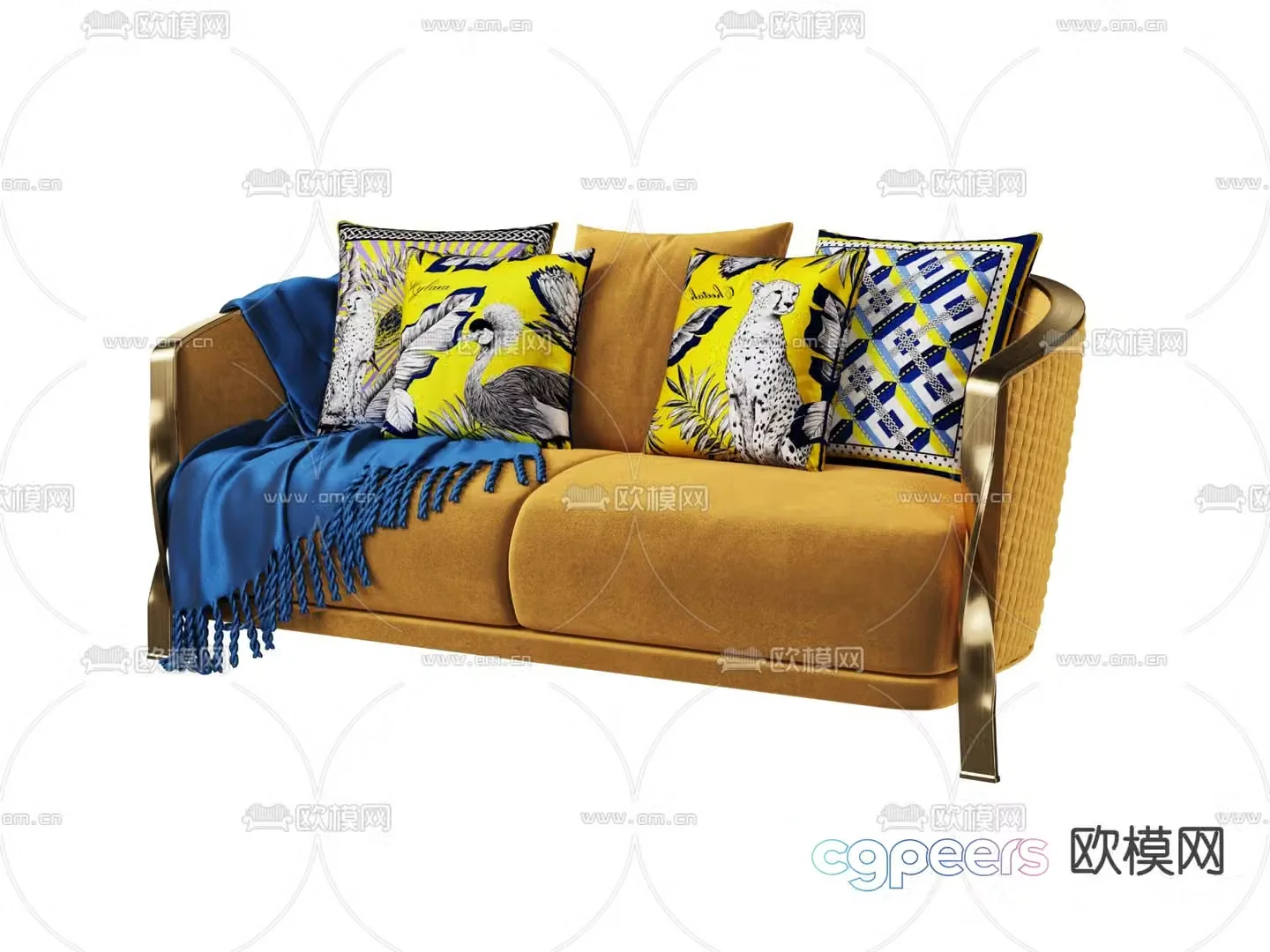 3d model of double sofa