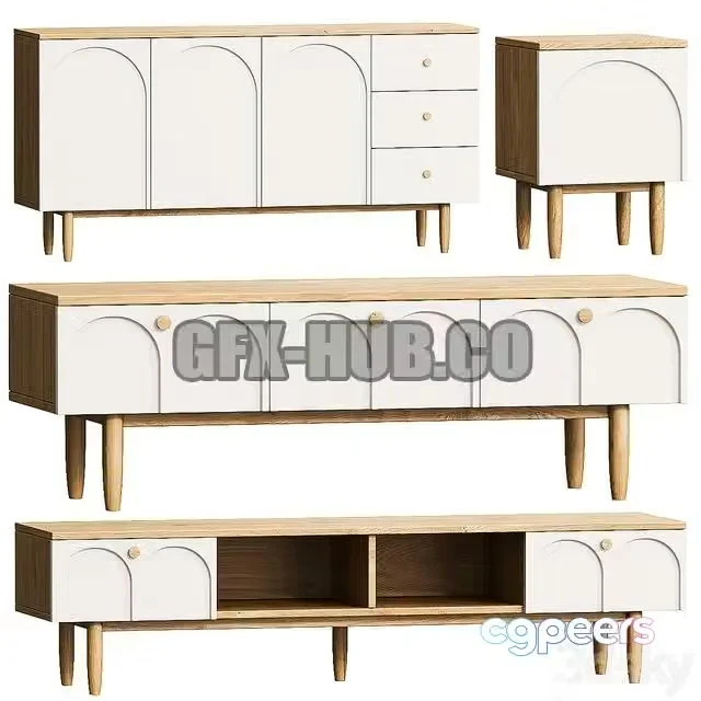 3ds Max Free – Chest of drawers, TV, Bedside table Arka