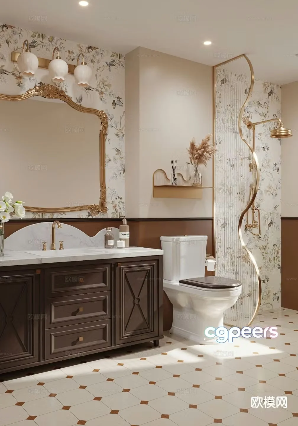 French bathroom bathroom 3d model