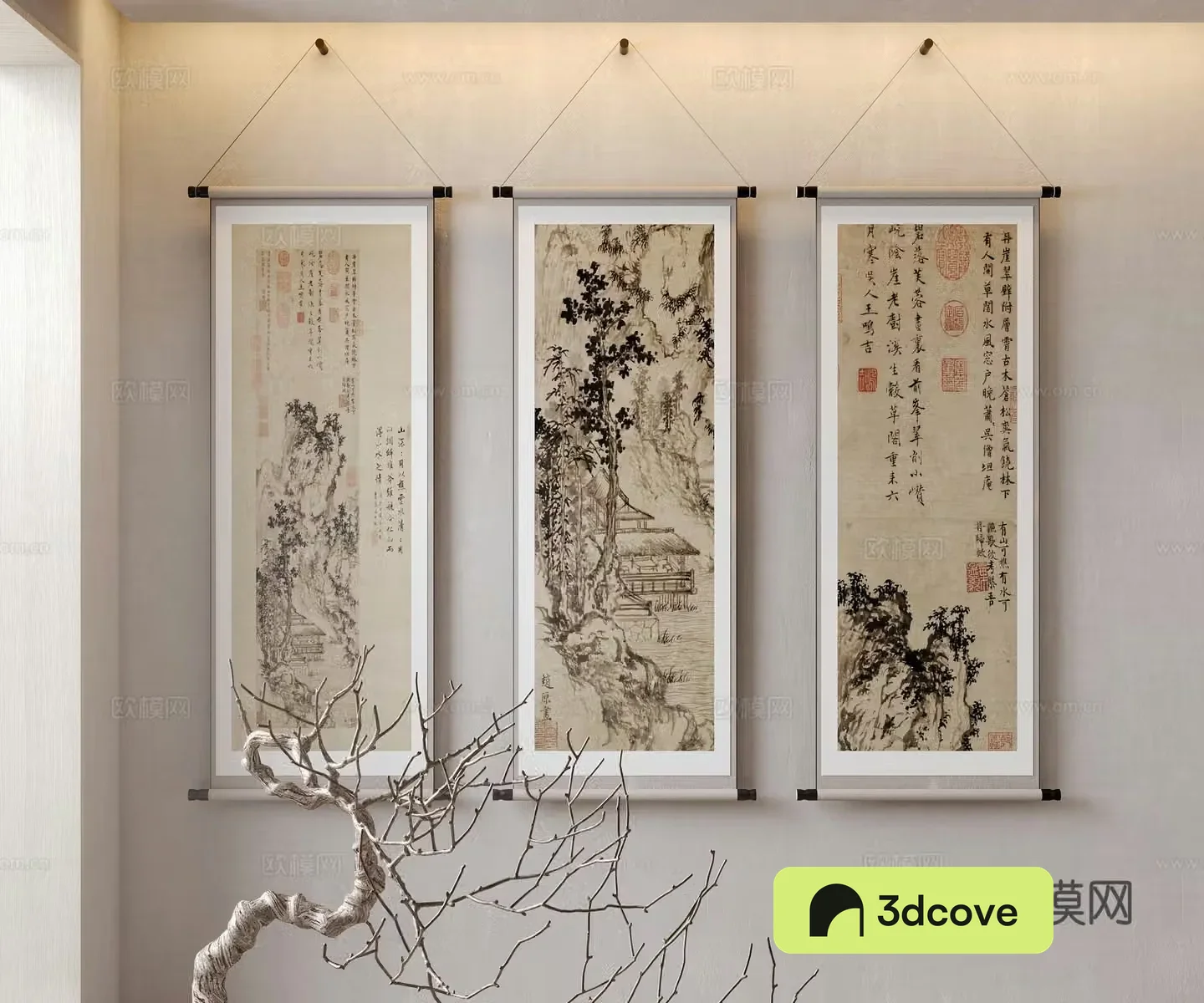 Chinese decorative painting calligraphy and calligraphy exhibition traditional Chinese painting brush calligraphy scroll