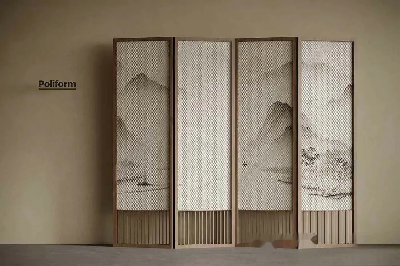 A Four-Panel Room Divider 3D Model – 12971 – VRAY Render
