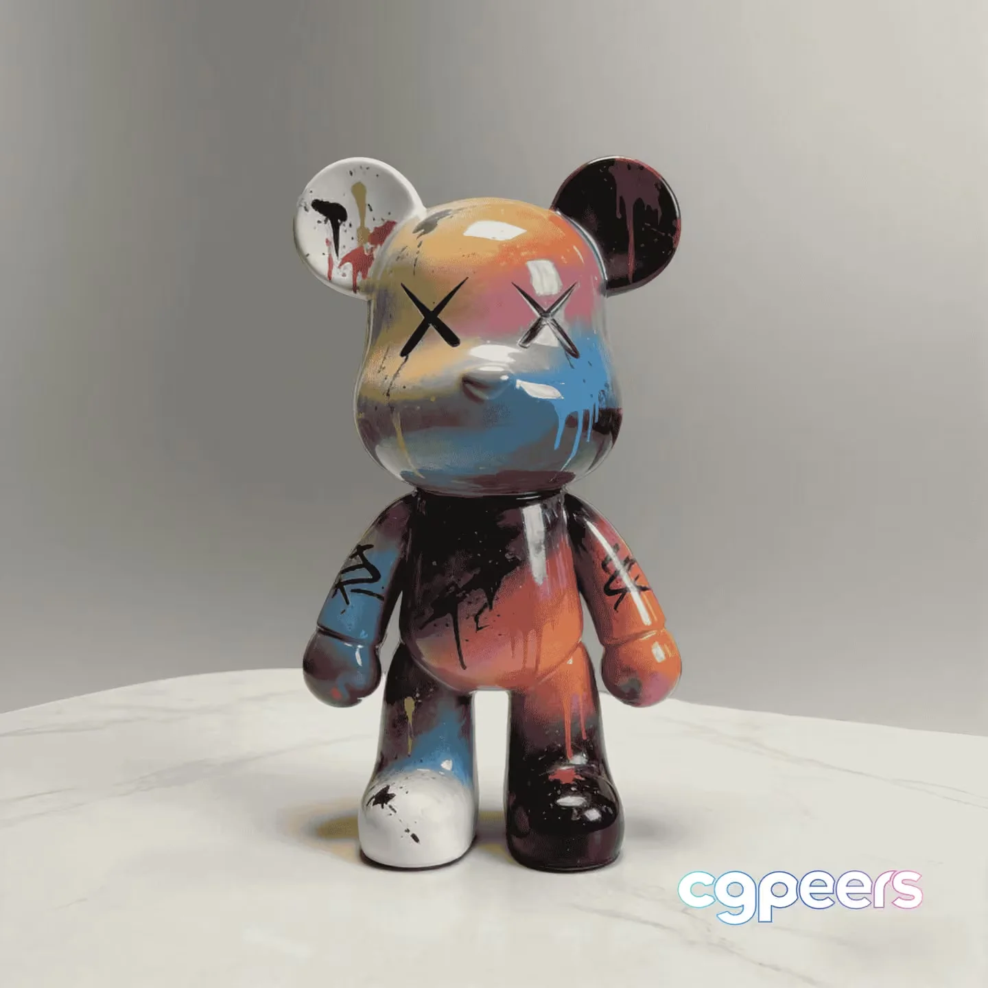 A Colorful Bear Figurine 3D Model – 10834 – VRAY Render