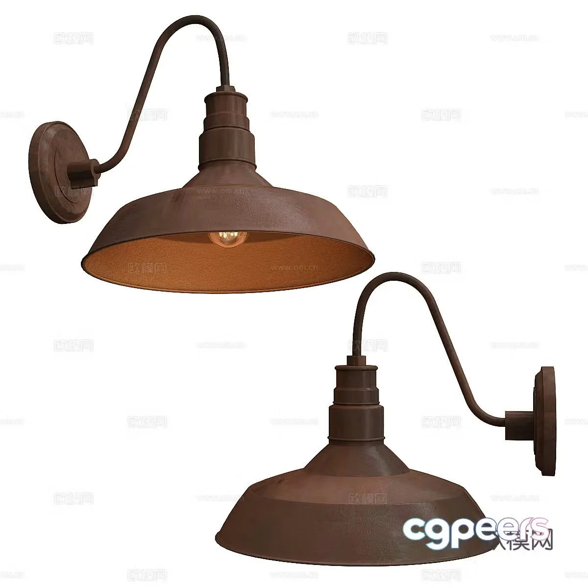 American retro outdoor wall light 3d model