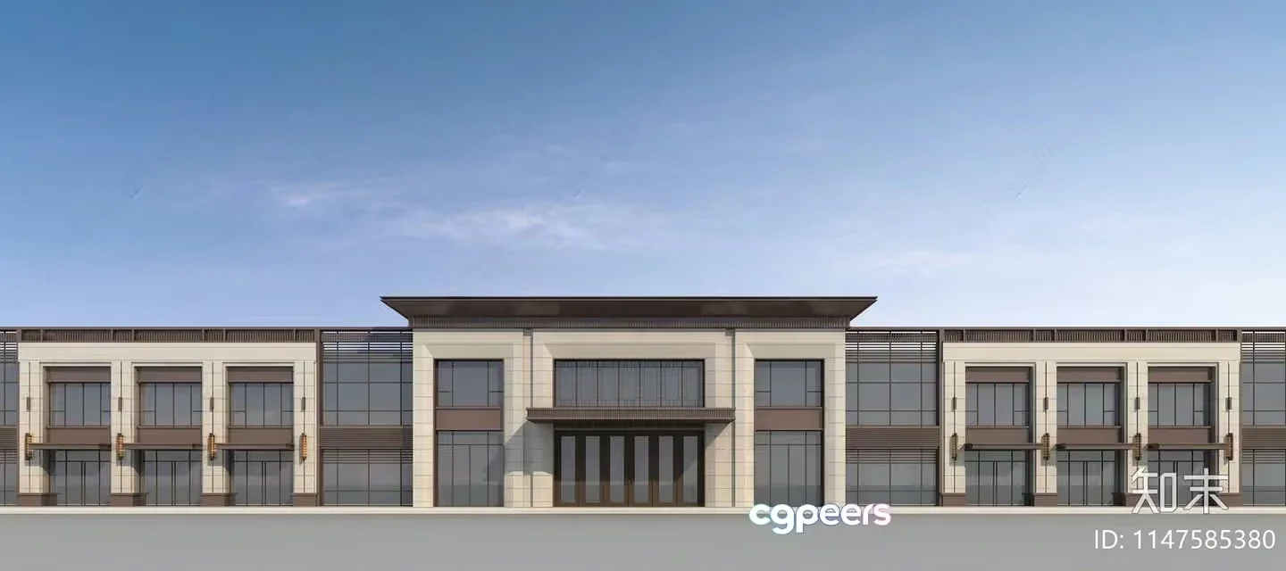 A Building With A Modern Design 3D Model – 10825 – VRAY Render